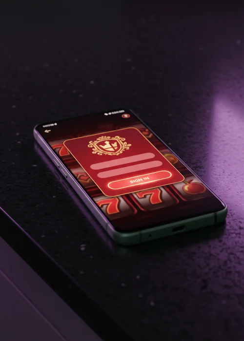 Login-Formular des King Vegas Casino mit Feldern für E-Mail und Passwort auf königlichem Hintergrund